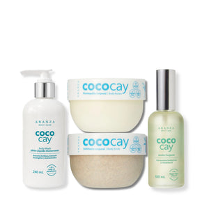 Ritual óleo corporal 100 ml + exfoliante 200 gr + mantequilla 200 gr + jabón 240 ml. aroma coco vainilla