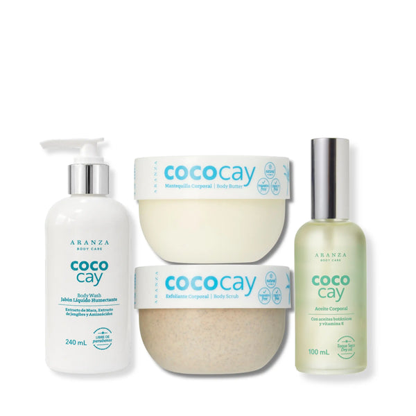 Ritual óleo corporal 100 ml + exfoliante 200 gr + mantequilla 200 gr + jabón 240 ml. aroma coco vainilla