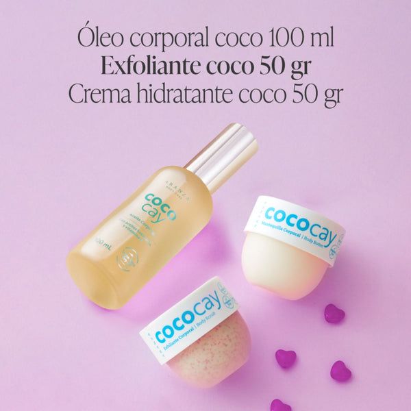 Tripack body butter CocoCay 50 gr  + exfoliante 50 gr + óleo corporal 100 ml