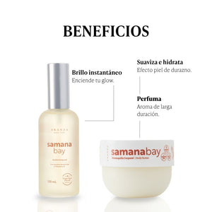 Mascarilla corporal: Crema corporal hidratante 200 gr + Óleo corporal toque seco 100 ml aroma almendras