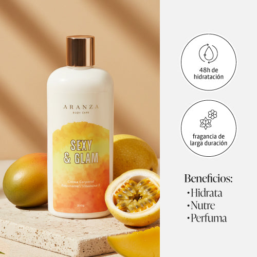 beneficios de Crema corporal hidratante aroma frutal citrico 230ml aranza