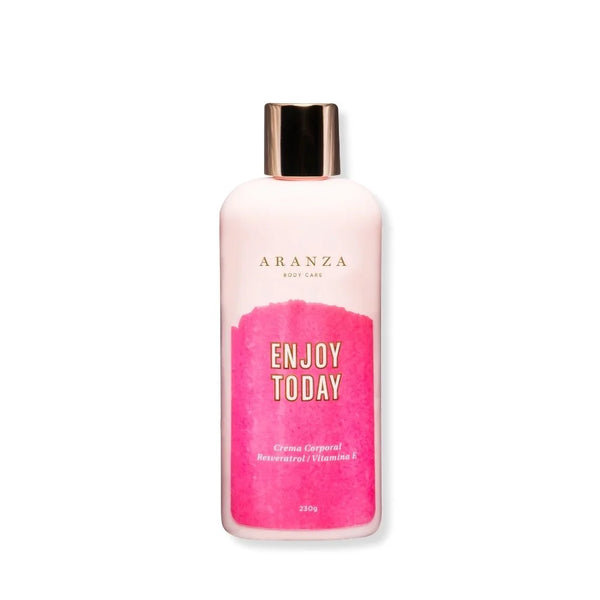 Foto frontal crema hidratante para el cuerpo aroma frutos rojos enjoy today 230ml aranza