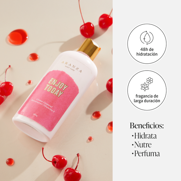 Beneficios de la crema rehidratante corporal enjoy today 230 ml aranza