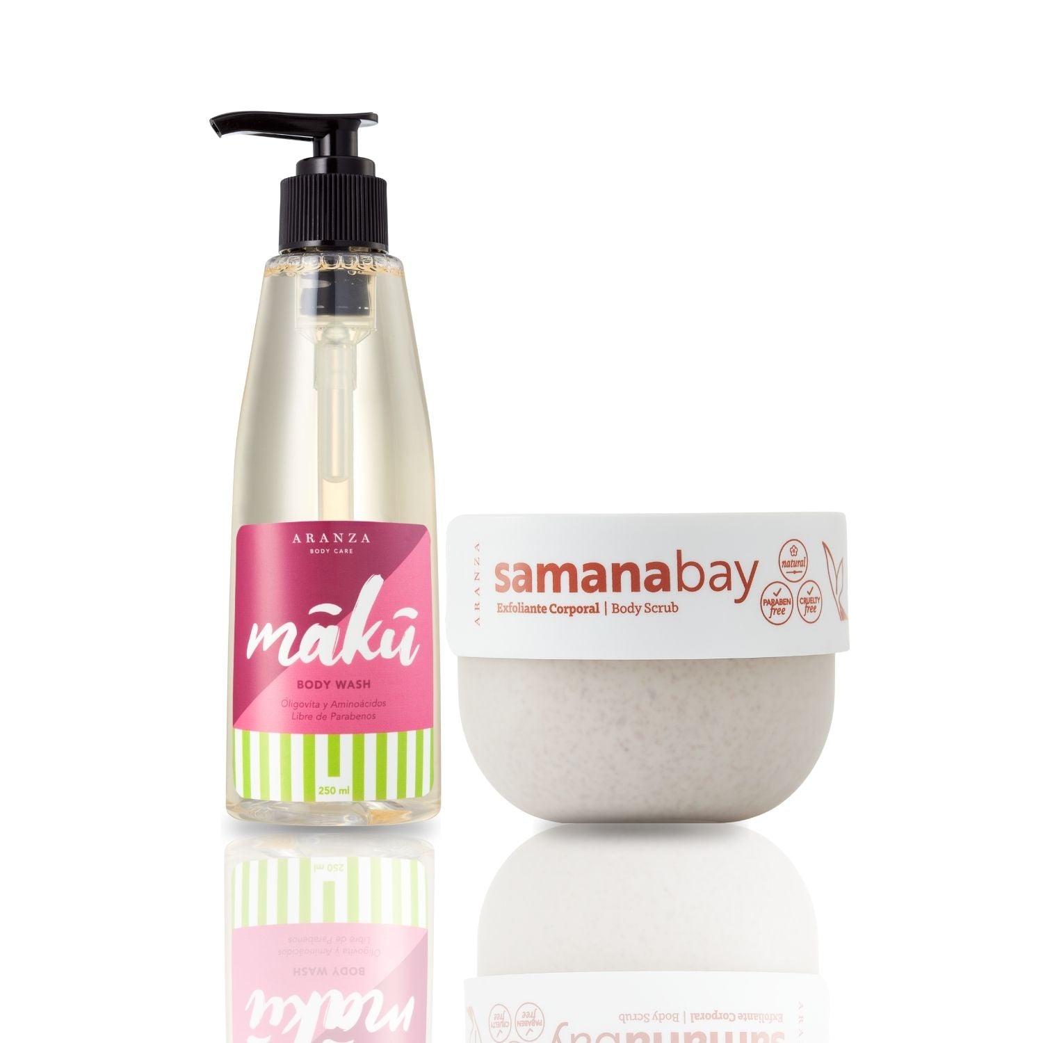 Box Exfoliante corporal aroma almendras 200 gr. + Gel de baño 230 ml