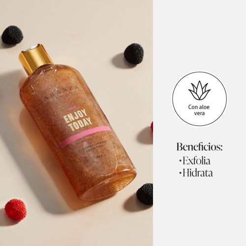 Exfoliante corporal aloe y nuez body care enjoy today aroma a frutos rojos beneficios aranza