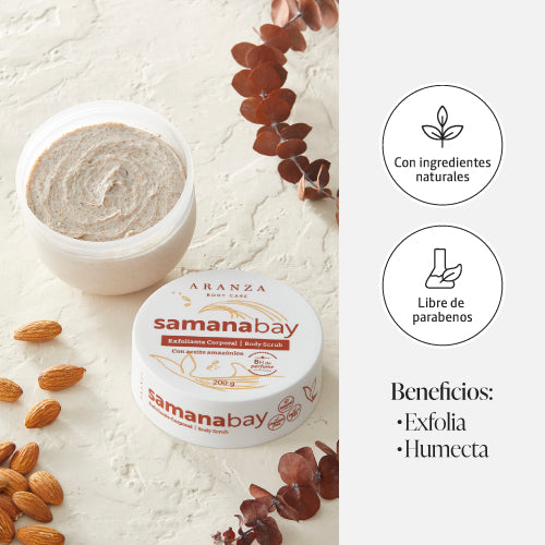 Exfoliante corporal body scrub Samanabay beneficios aranza