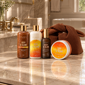 Aceite 100 ml+ exfoliante 230 ml + mantequilla corporal 160 gr. + loción.corporal 230 ml aroma mango maracuyá.