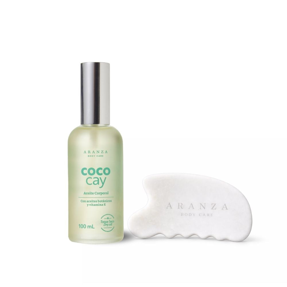 Gua-sha Corporal y Óleo corporal 100 ml aroma coco vainilla