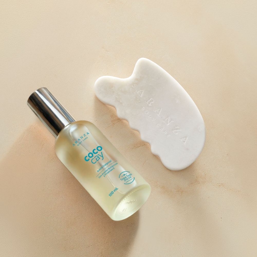 Gua-sha Corporal y Óleo corporal 100 ml aroma coco vainilla
