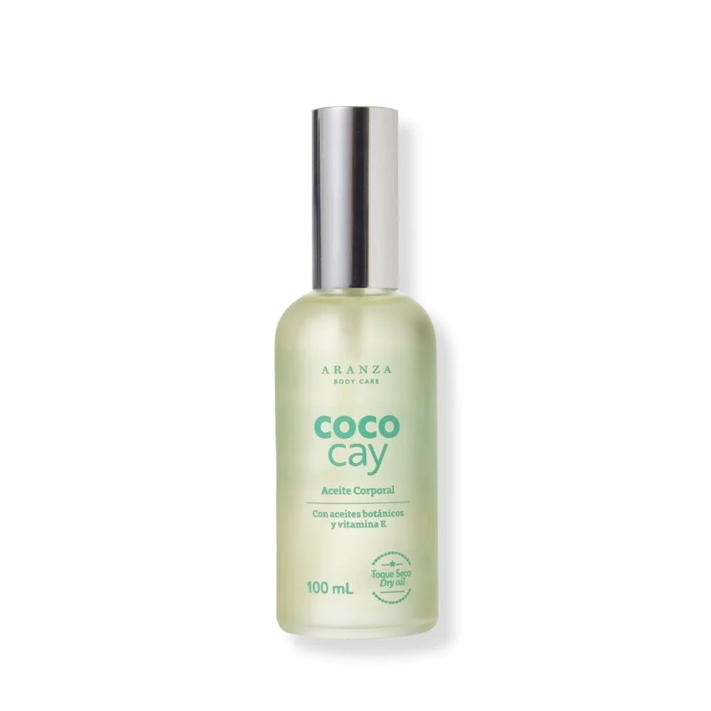 Oleo corporal cococay toque seco aroma coco avainillado 100ml frontal aranza