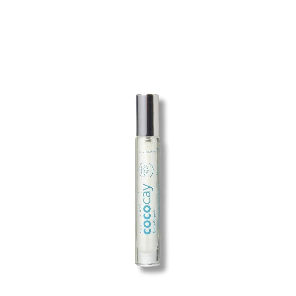 Oleo corporal cococay toque seco aroma coco avainillado travel size frontal aranza