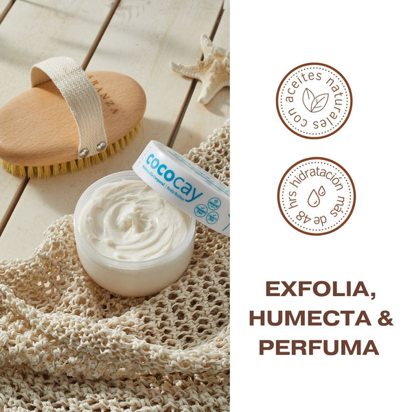 Box Crema corporal hidratante CocoCay + Cepillo exfoliante