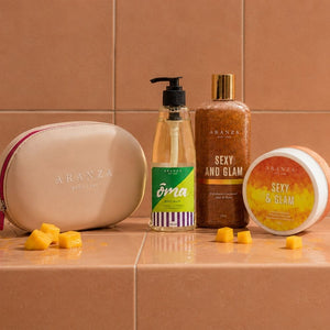 Mantequilla corporal 160 gr + exfoliante 230 ml + gel de baño  230 ml tropical cítrico + neceser gratis
