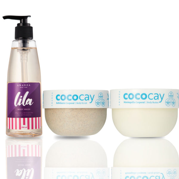 Tripack body butter CocoCay  + exfoliante + gel de baño