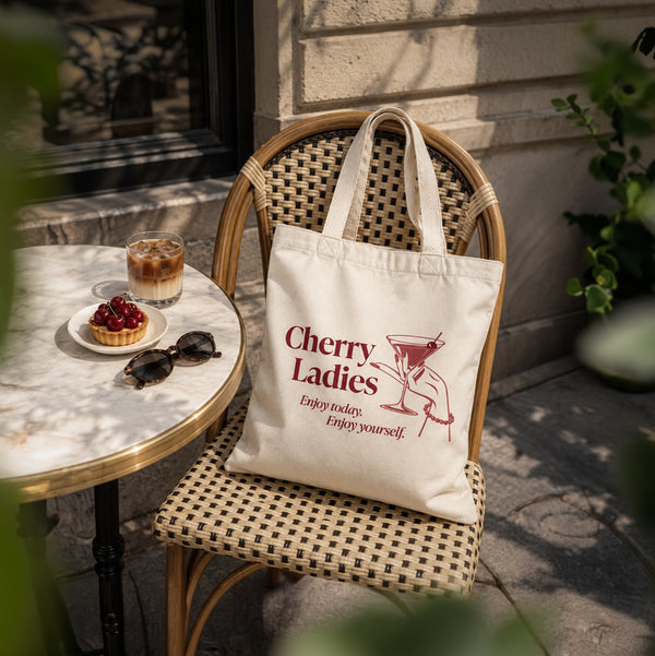 Tote bag Cherry Ladies 🍒 Llévala GRATIS por compras mayores a S/219 en este aroma
