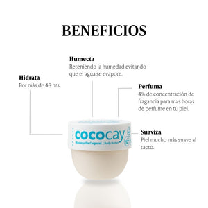 Mantequilla corporal aroma a coco avainillado 50 gr.