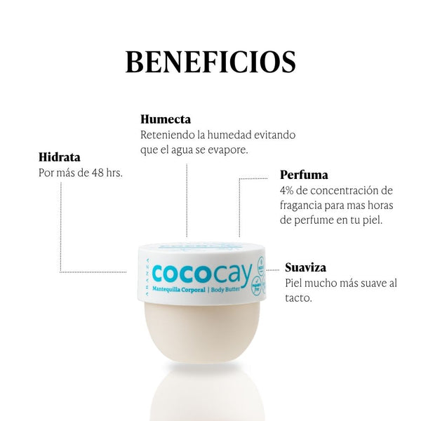 Mantequilla corporal aroma a coco avainillado 50 gr.