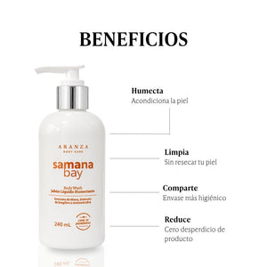Jabón líquido humectante aroma a almendras. 240 ml.