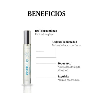 Óleo corporal toque seco aroma coco avainillado travel size.