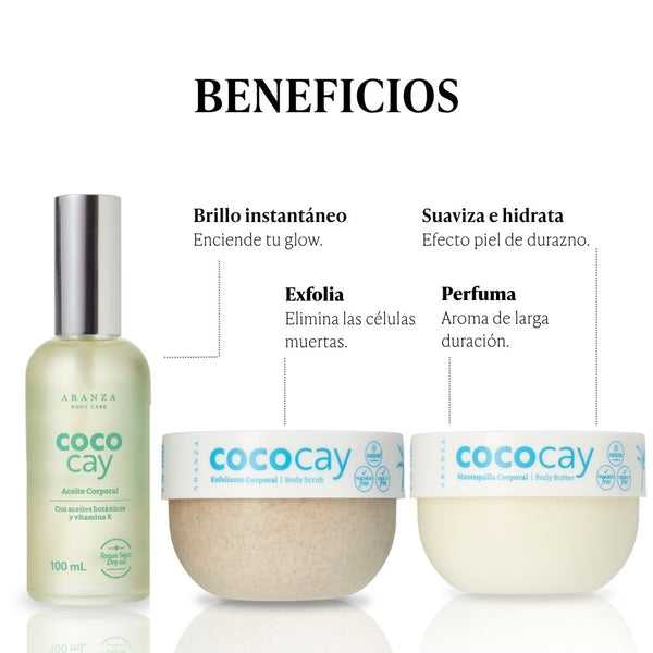 Ritual óleo corporal 100 ml + exfoliante 200 gr + mantequilla 200 gr aroma coco vainilla