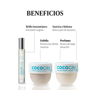 Ritual óleo travel size + mantequilla corporal 50 gr + exfoliante 50 gr aroma coco vainilla + neceser de obsequio