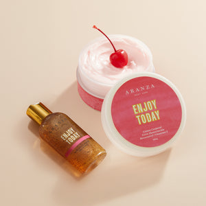 Box exfoliante travel size + body butter aroma frutal dulce