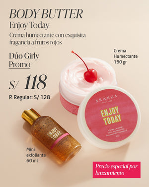 Box exfoliante travel size + body butter aroma frutal dulce