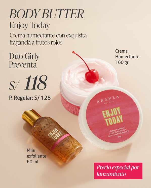 Box exfoliante travel size + body butter aroma frutal dulce