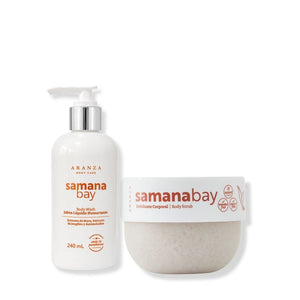 Jabón humectante 240 ml + exfoliante corporal 200 gr aroma almendras
