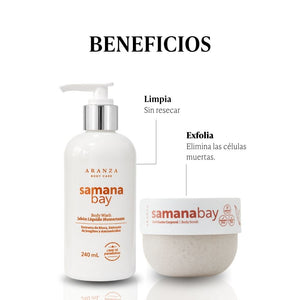 Jabón humectante 240 ml + exfoliante corporal 200 gr aroma almendras