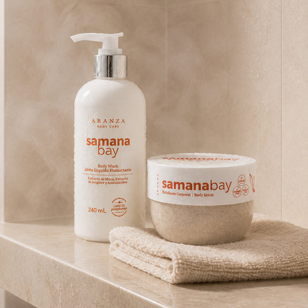 Jabón humectante 240 ml + exfoliante corporal 200 gr aroma almendras