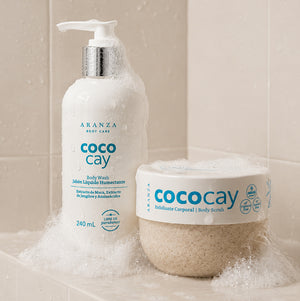 Jabón humectante 240 ml + exfoliante corporal 200 gr aroma coco vainilla