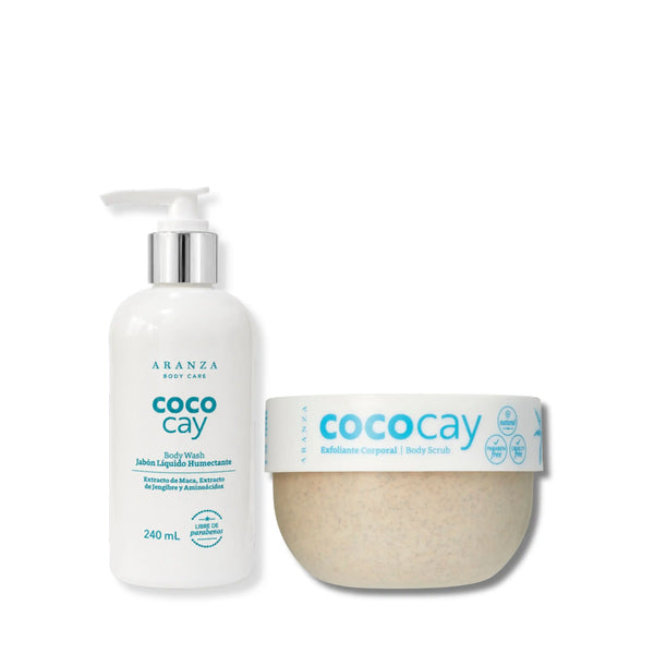 Jabón humectante 240 ml + exfoliante corporal 200 gr aroma coco vainilla