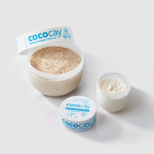 Exfoliante corporal 200gr + body butter 50gr aroma a coco vainilla