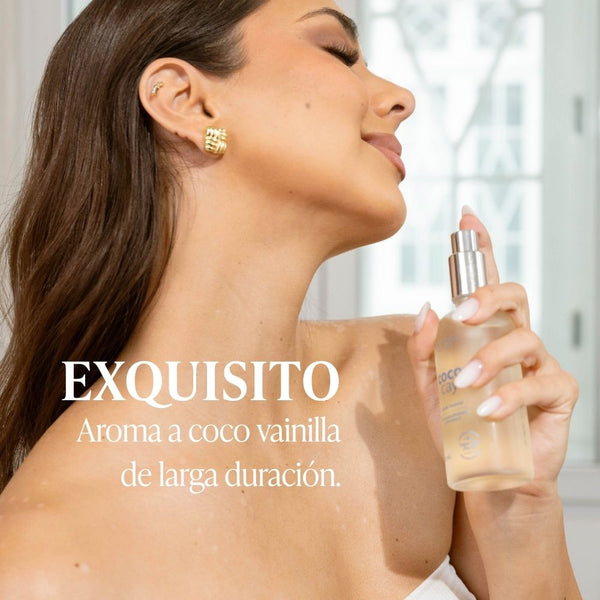 Óleo corporal toque seco aroma coco avainillado 100 ml.