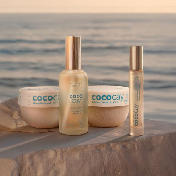 Ritual óleo corporal 100 ml + óleo travel size + exfoliante 200 gr + mantequilla corporal aroma coco vainilla