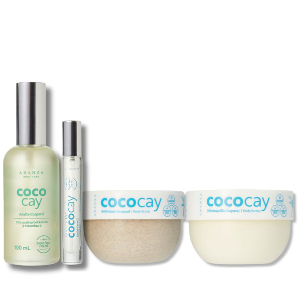 Ritual óleo corporal 100 ml + óleo travel size + exfoliante 200 gr + mantequilla corporal aroma coco vainilla