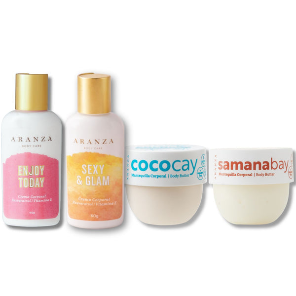 Fourpack cremas corporales travel size