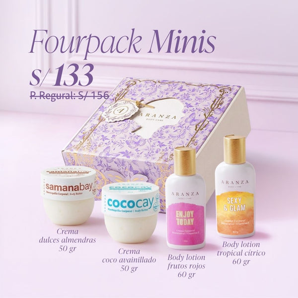 Fourpack cremas corporales travel size