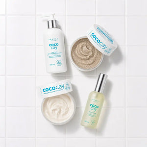Ritual óleo corporal 100 ml + exfoliante 200 gr + mantequilla 200 gr + jabón 240 ml. aroma coco vainilla
