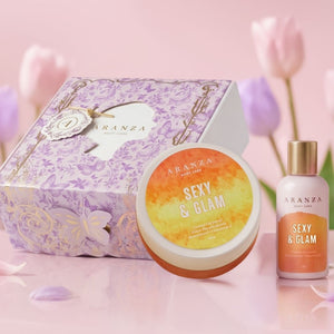 Box crema hidratante travel size + body butter 160 gr. aroma tropical cítrico + paleta de obsequio