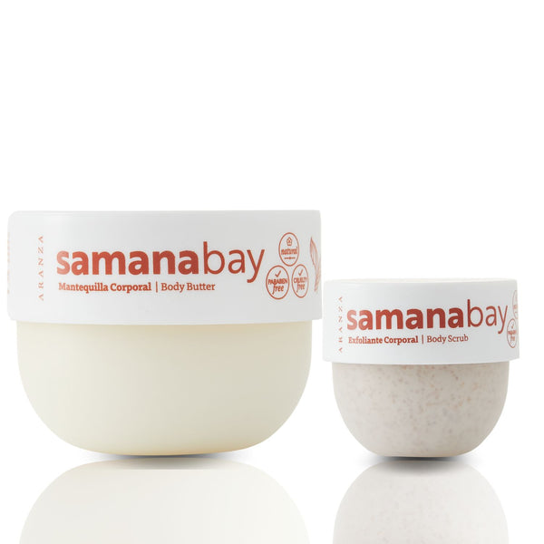 Exfoliante corporal 50 gr.+ mantequilla corporal aroma a almendras 200gr.
