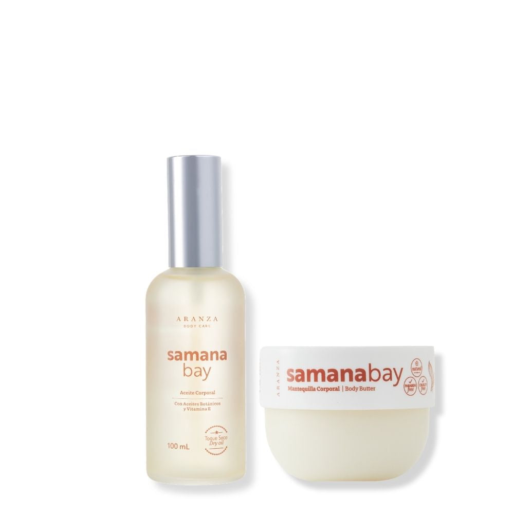 Mascarilla corporal: Crema corporal hidratante 200 gr + Óleo corporal toque seco 100 ml aroma almendras
