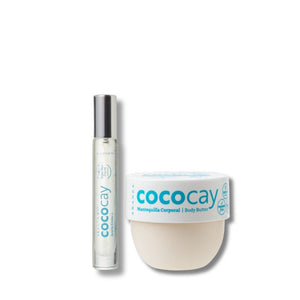 Mascarilla corporal: mantequilla corporal 50 gr + Óleo corporal travel size aroma coco vainilla