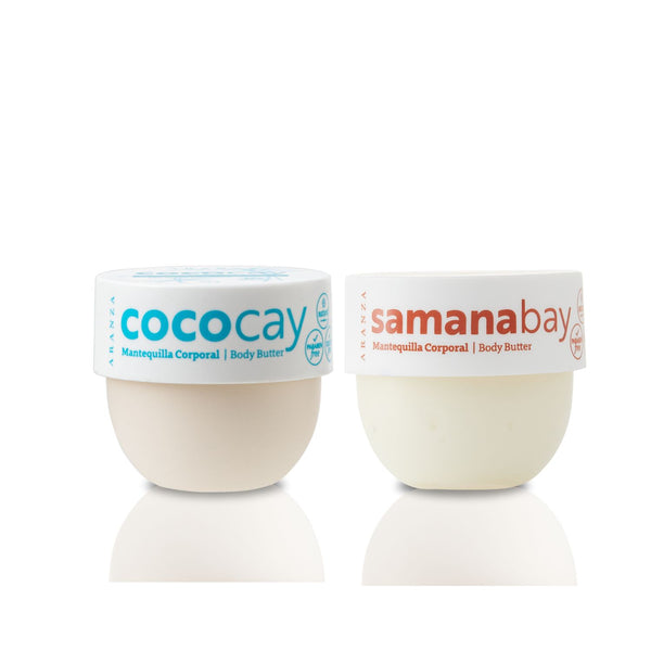 Pack mantequillas aroma a coco y almendras 50 gr. travel size