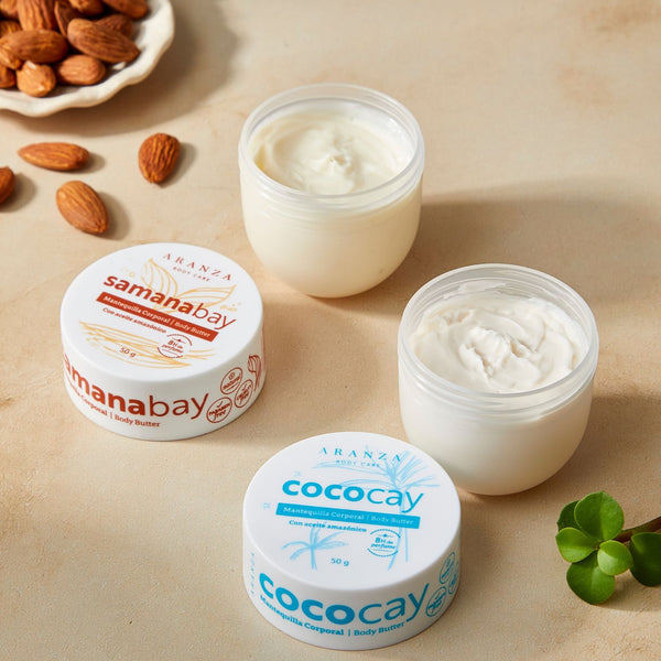 Pack mantequillas aroma a coco y almendras 50 gr. travel size