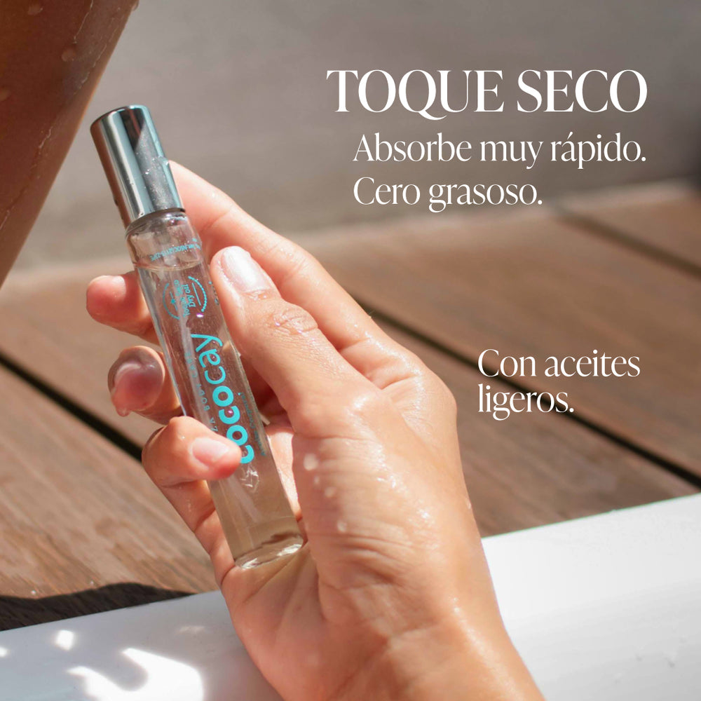 Oleo corporal cococay toque seco aroma coco avainillado travel size frontal aranza