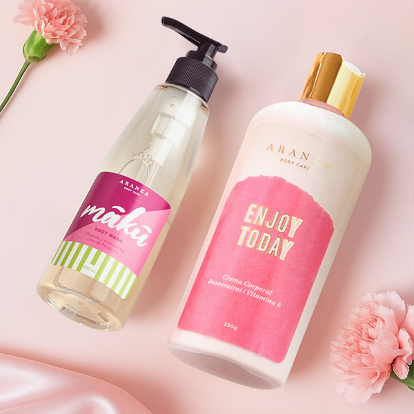 Pack crema corporal hidratante aroma frutal + gel de baño 230 ml.