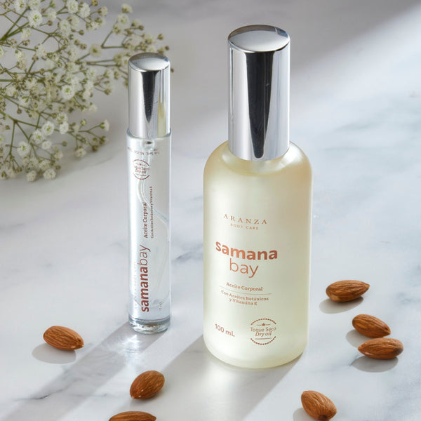 Box Óleo corporal 100 ml + travel size aroma almendras + obsequio