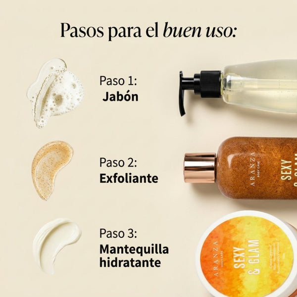 Mantequilla corporal 160 gr + exfoliante 230 ml + gel de baño  230 ml tropical cítrico + neceser gratis